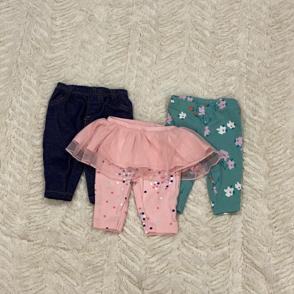 Carter's Kids Leggings Set - Pink, Blue, Green
